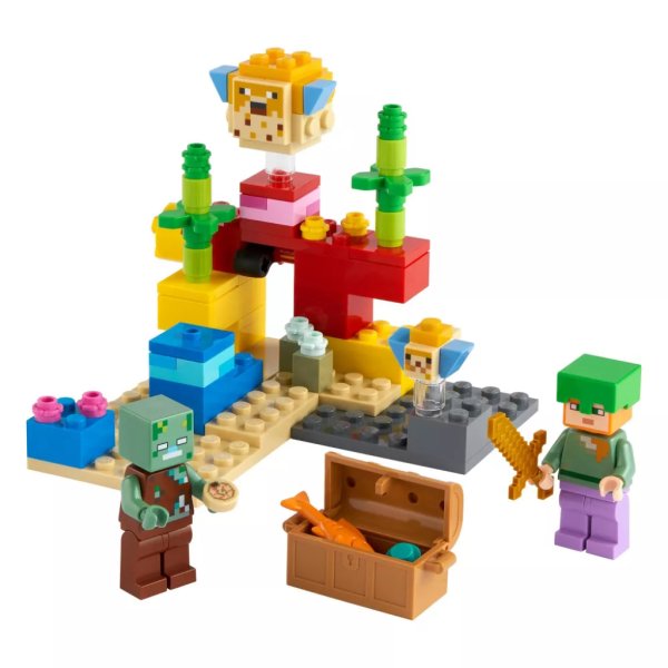 lego minecraft the coral reef 21164 hands on minecraft marine toy