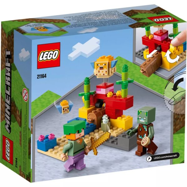 lego minecraft the coral reef 21164 hands on minecraft marine toy2