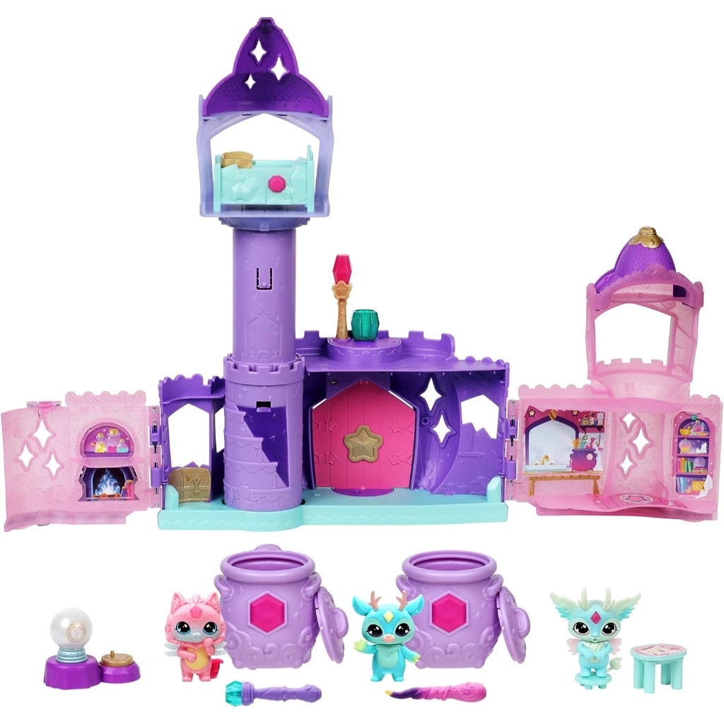 magic mixies mixlings magic castle, expanding playset with wand that reveals 5 magic moments, for kids aged 5 and up