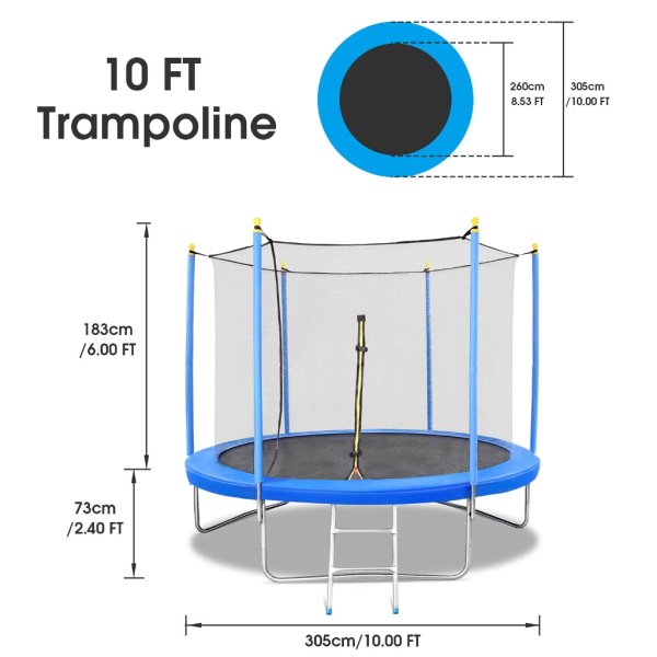 maxkare 10ft trampoline for kids toddler5