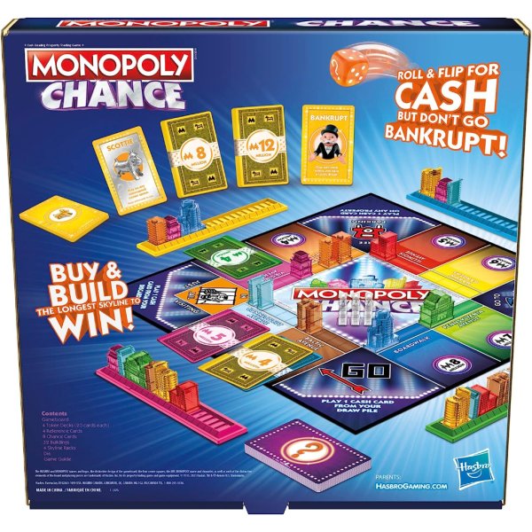 monopoly chance board game for adults and kids | fast paced family party game | ages 8+ | 2 4 players | 20 mins. average1