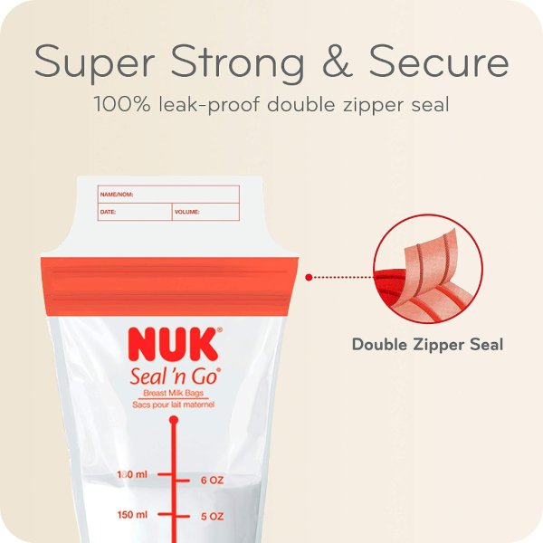 nuk simply natural seal n' go breast milk bags (100pc)3