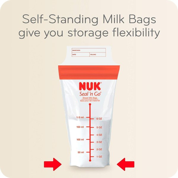 nuk simply natural seal n' go breast milk bags (100pc)4