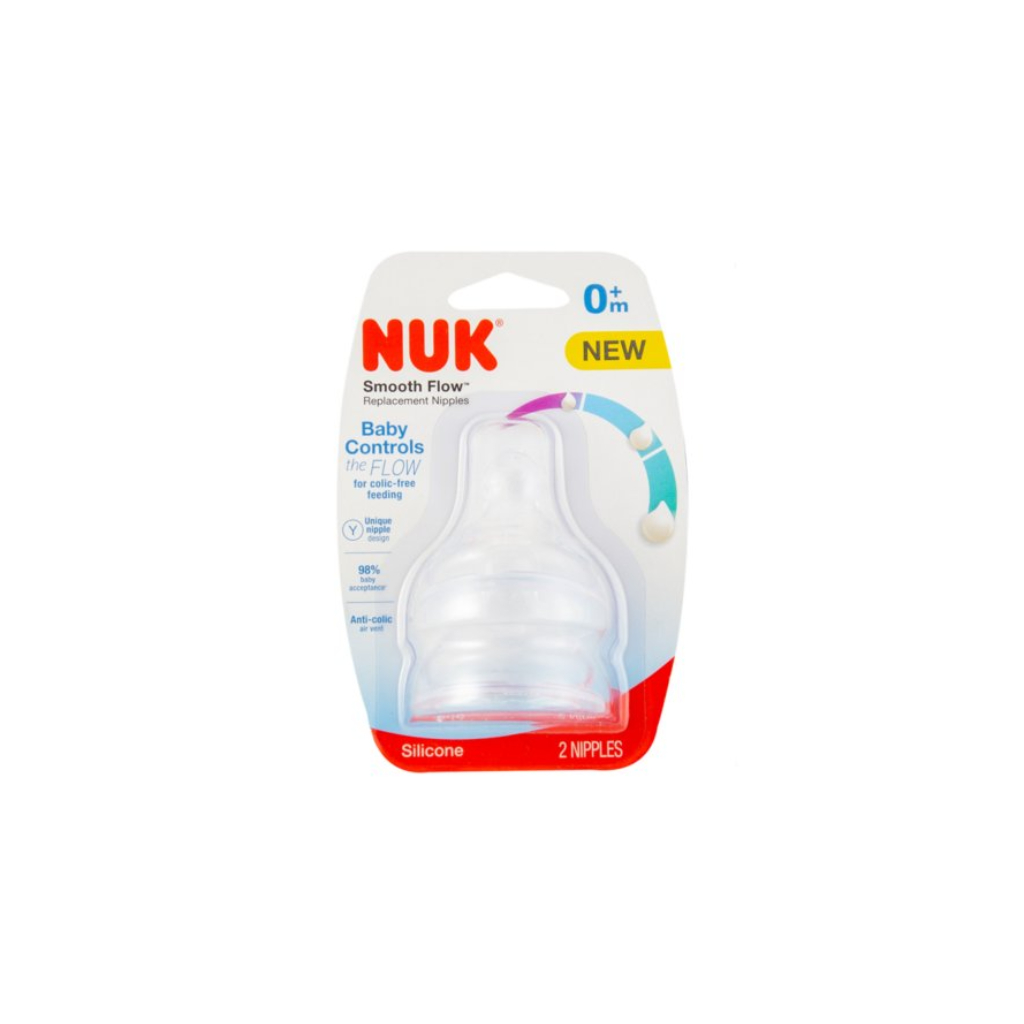 nuk smooth flow nipple silicone size 1 (2 pc)