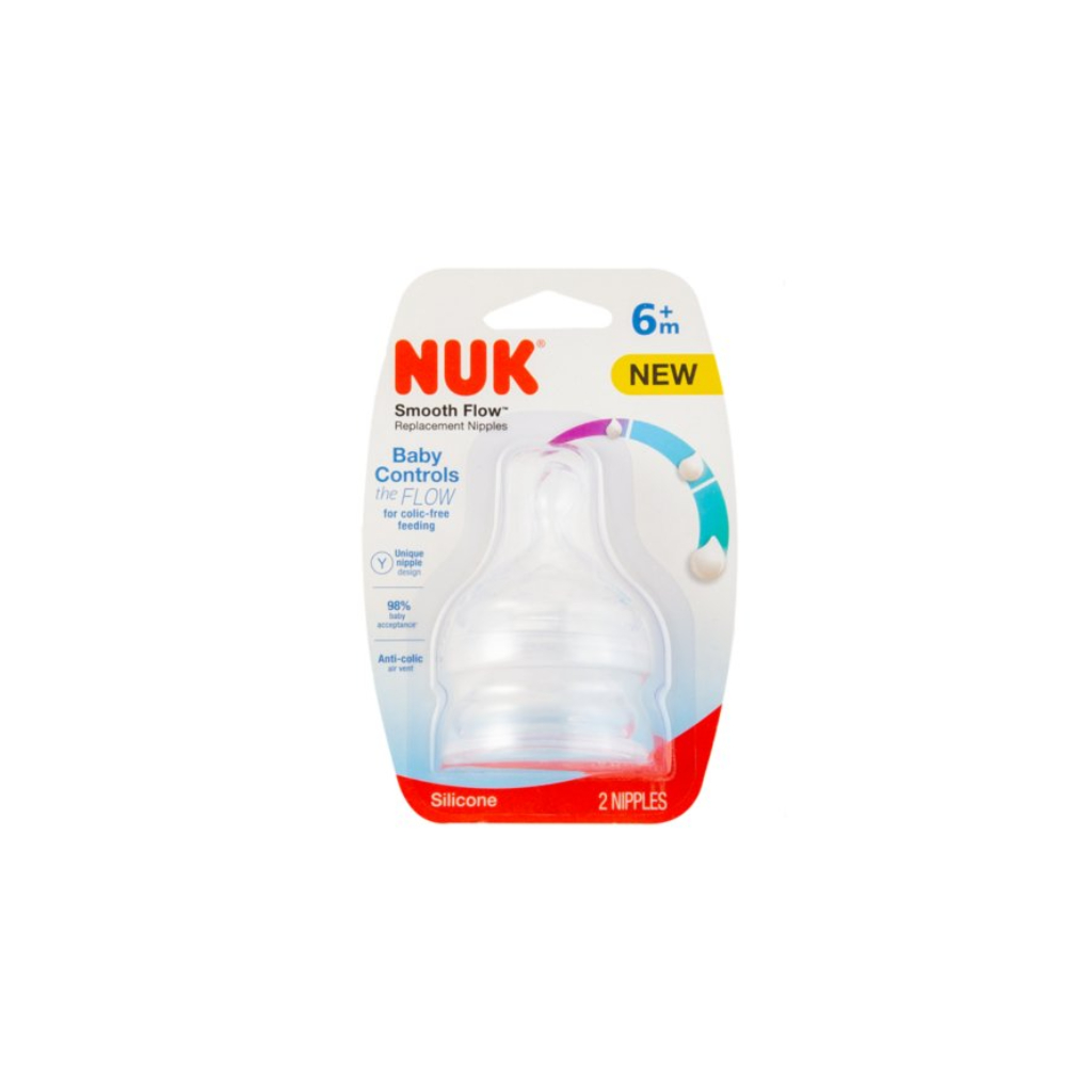 nuk smooth flow nipple silicone size 2 (2 pc)