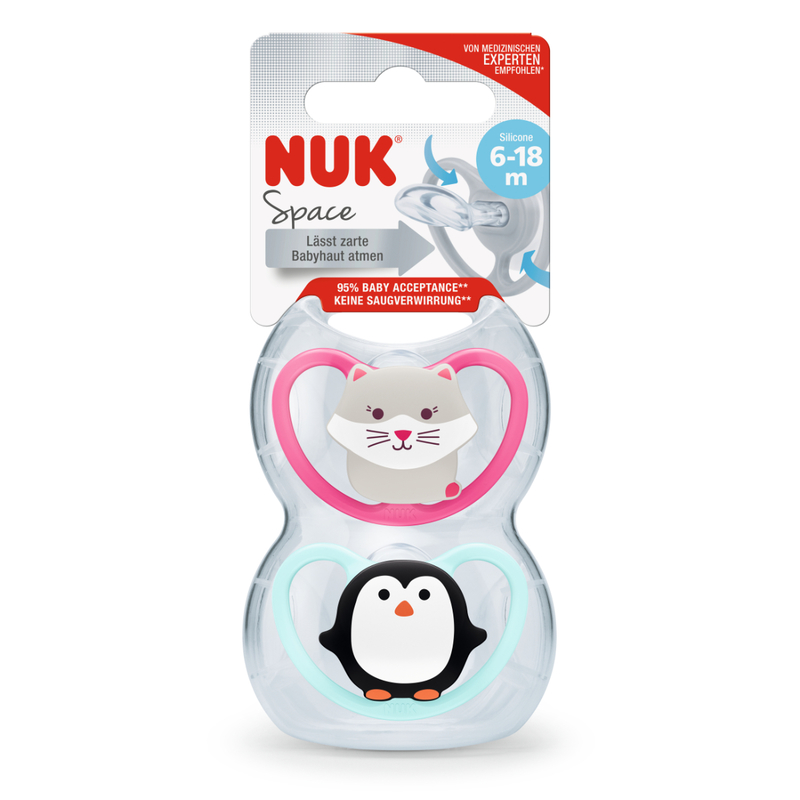 nuk space pacifiers size 1 (2 pc)