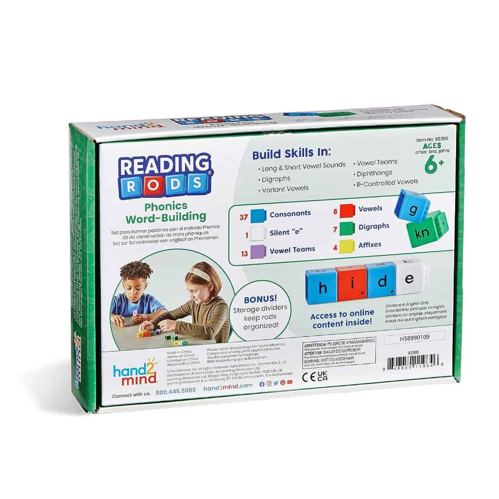 reading rods phonics word building set9 reading rods phonics word building set9