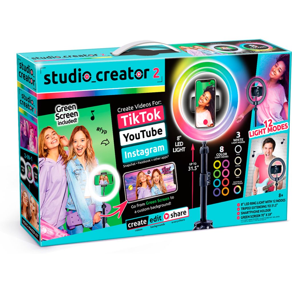 studio creator 2 video maker kit multicolor ring light