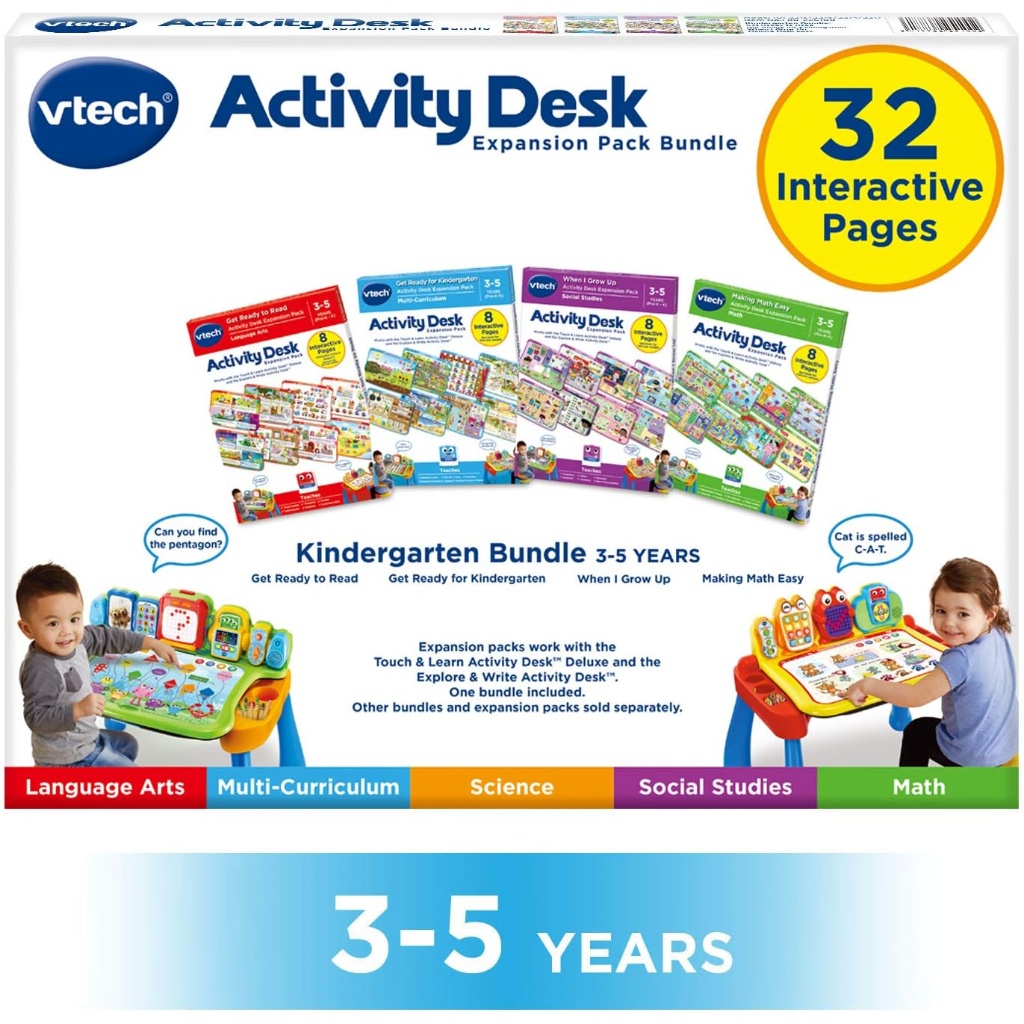 vtech activity desk 4 in 1 kindergarten expansion pack bundle for age 3 5