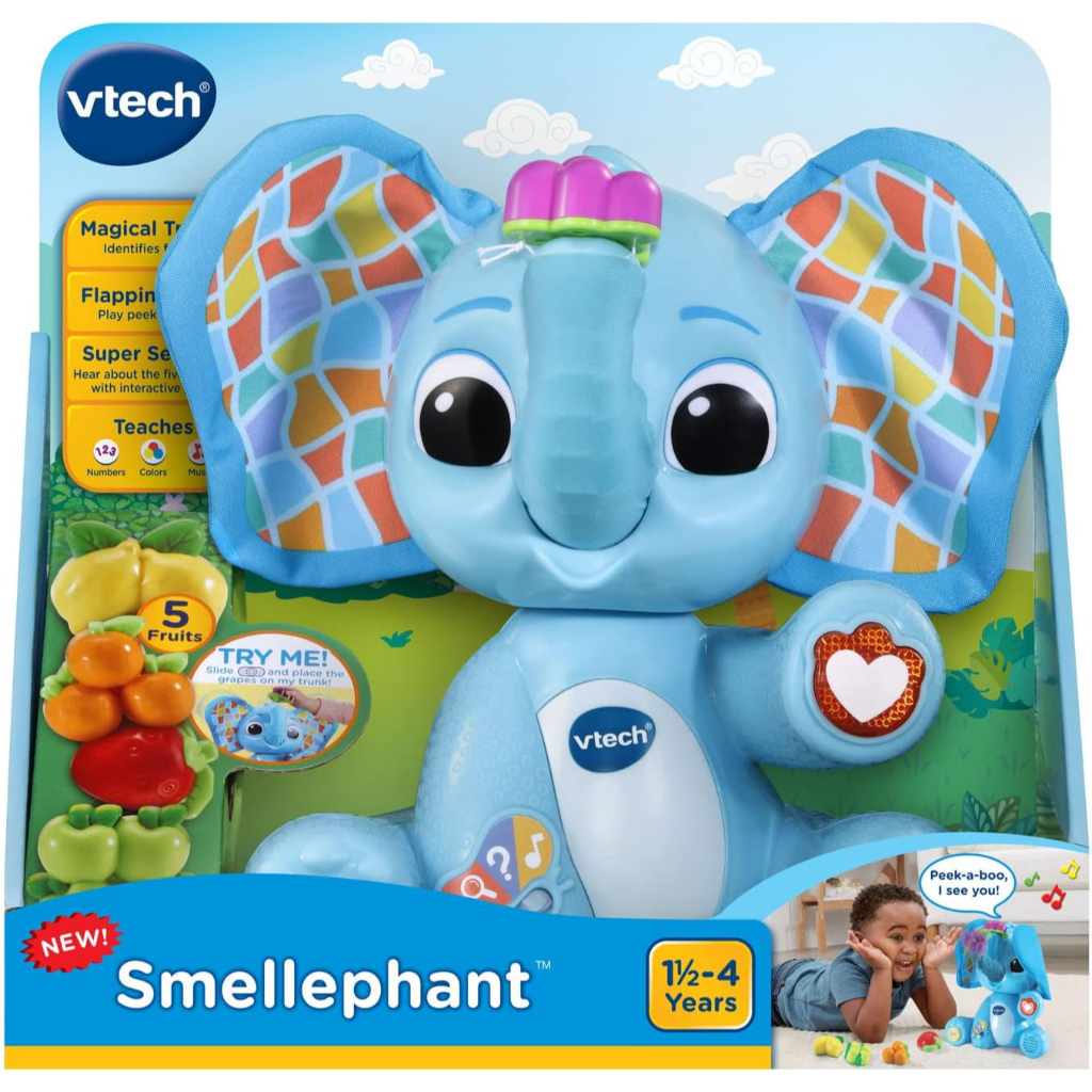 vtech smellephant with magical trunk and peek a boo flapping ears, blue2