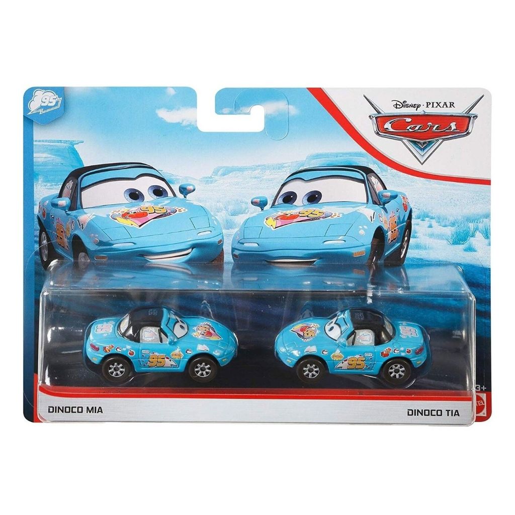 disney pixar cars 3 hit and run die cast set of 2 dinoco mia and dinoco tia