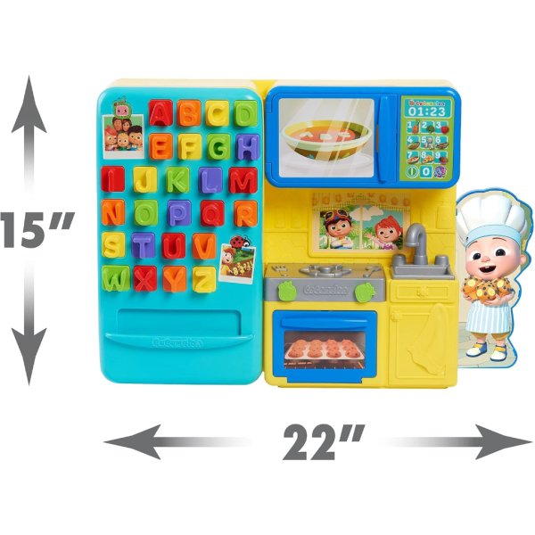 cocomelon just play learning kitchen, 34 pieces, interactive playset3