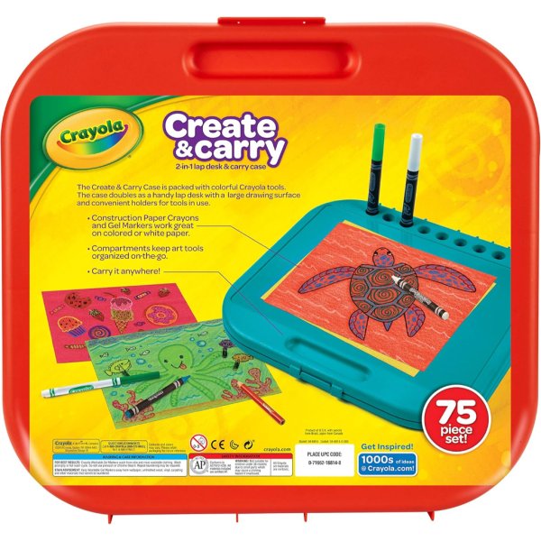 crayola create 'n carry art set (75 pieces)6