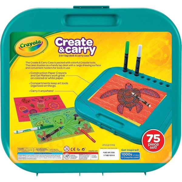 crayola create 'n carry art set (75 pieces)7
