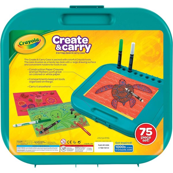 crayola create 'n carry art set (75 pieces)8