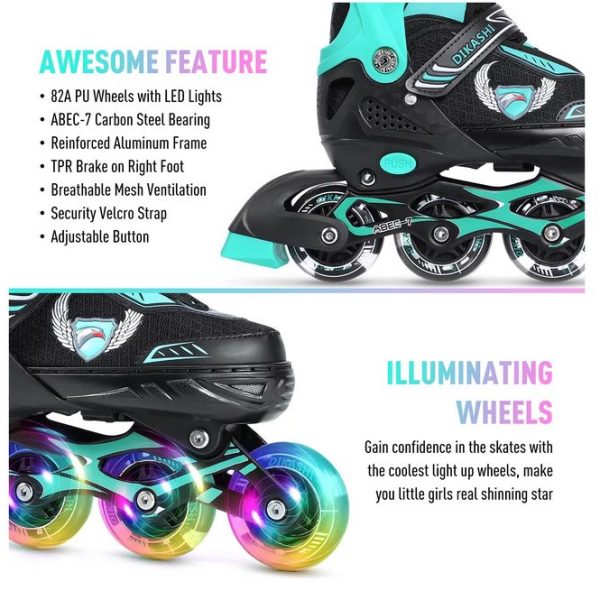 skl inline skates for kids, adjustable roller small (28 33) v22