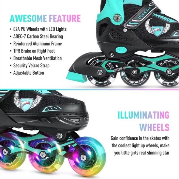 skl inline skates for kids, adjustable roller small (28 33) v25