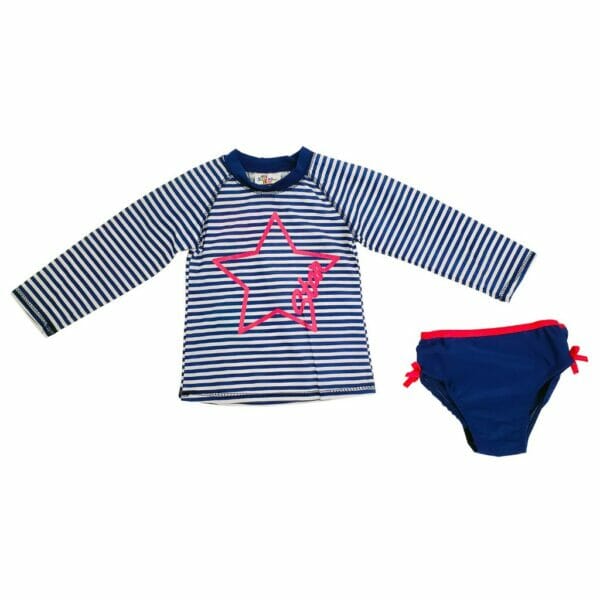 Girls Long Sleeve 2 Piece Bathing Suit
