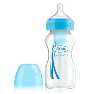 Dr. Brown’s Natural Flow® Anti-Colic Options+™ Wide-Neck Baby Bottles 9 oz/270 ml(Blue)