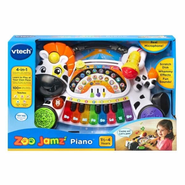 VTech Zoo Jamz Piano Zebra 4in1 Instrument With Microphone D